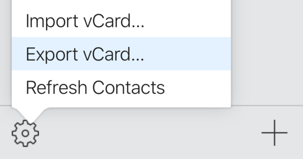 iCloud Export vCard